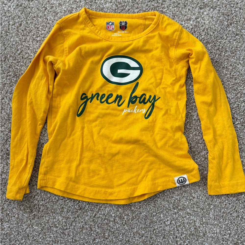 NFL Green Bay Packers Long Sleeve Shirt - Yellow, 3T